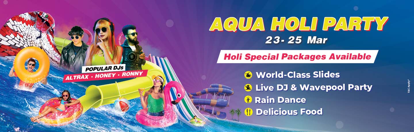 Aqua Holi Party 2023 | Aqua Holi party surat banner